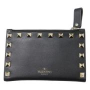 Pre-owned Leather wallets Valentino Vintage , Black , Dames