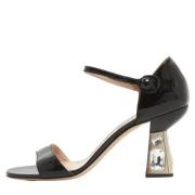 Pre-owned Leather sandals Miu Miu Pre-owned , Black , Dames