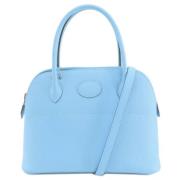 Pre-owned Leather handbags Hermès Vintage , Blue , Dames