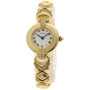 Pre-owned Yellow Gold watches Cartier Vintage , White , Dames