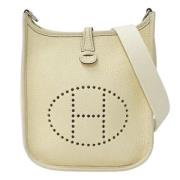 Pre-owned Leather shoulder-bags Hermès Vintage , Beige , Dames