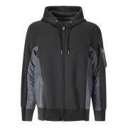 Hoodie met Contrasterende Inzetstukken Sacai , Gray , Heren