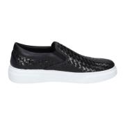 Leren Slip-On Sneakers voor Mannen Stokton , Black , Heren