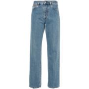 Blauwe Denim Jeans Rechte Pijp Gucci , Blue , Dames