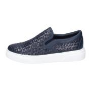 Leren Slip-On Sneakers voor Mannen Stokton , Blue , Heren