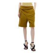 Katoen-Jersey Wrap Shorts Ottolinger , Green , Dames