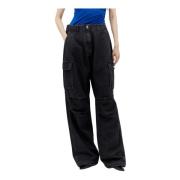 Denim Cargo Pants Coperni , Black , Dames