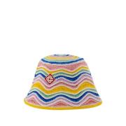 Multicolor Gehaakte Bucket Hat Casablanca , Multicolor , Dames