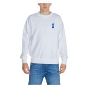 Sweatshirt met lange mouwen en ronde hals Replay , White , Heren