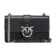 Love Bag Icon Zwart Leer Pinko , Black , Dames