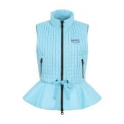 Lichtblauwe Gerimpelde Gewatteerde Vest Duvetica , Blue , Dames