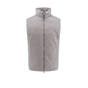 Gewatteerd mouwloos nylonjack Brunello Cucinelli , Gray , Heren