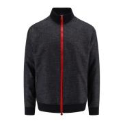 Luxe Wolmix Rits Sweatshirt Kiton , Gray , Heren