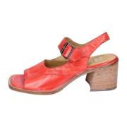 Vintage Leren Sandalen voor Vrouwen Moma , Red , Dames