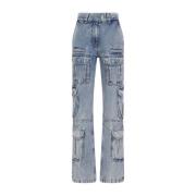 Blauwe Katoenen Cargo Broek Givenchy , Blue , Dames