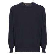 Blauwe Wol Kasjmier Crew Neck Sweater Brunello Cucinelli , Blue , Here...