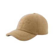 Katoen Beige Baseball Cap Wol Versace , Beige , Heren