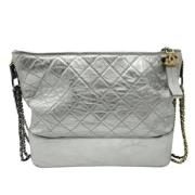 Pre-owned Leather shoulder-bags Chanel Vintage , Gray , Dames