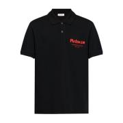 Graffiti Polo Zwart Katoen Korte Mouw Alexander McQueen , Black , Here...