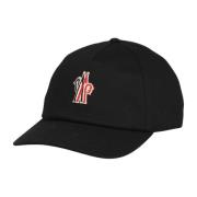 Gabardine Baseball Cap Moncler , Black , Heren