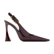 Bruine Lakleren Pumps Saint Laurent , Brown , Dames