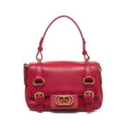 Rode Leren Handtas Stijlvol La Carrie , Red , Dames