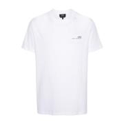 Biologisch Katoen Logo Print T-shirt A.p.c. , White , Heren