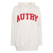 Mélange Geborduurde Hoodie Sweater Autry , Gray , Dames