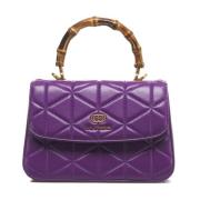 Paarse Leren Handtas Upgrade Stijl Chic La Carrie , Purple , Dames