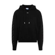 Zwart Skate Design Hoodie Off White , Black , Heren