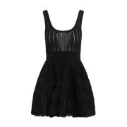 Zwarte Mouwloze Jurk Elegante Stijl Alaïa , Black , Dames