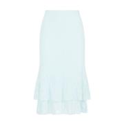 Licht Turkoois Katoenen Midi Rok Bottega Veneta , Blue , Dames