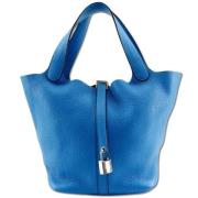 Pre-owned Leather handbags Hermès Vintage , Blue , Dames