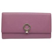 Pre-owned Leather wallets Bvlgari Vintage , Purple , Dames