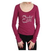 Elegante Top met Roze Kristalversiering Exte , Pink , Dames