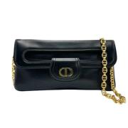 Pre-owned Leather clutches Dior Vintage , Black , Dames