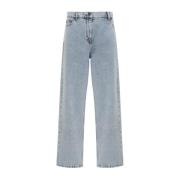 Blauwe Denim Loose Fit Jeans Magda Butrym , Blue , Dames