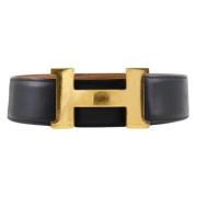 Pre-owned Leather belts Hermès Vintage , Black , Dames