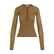 Bruine Wol Pullover Sweater Chloé , Brown , Dames