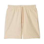 Beige Badstof Trekkoord Shorts Burberry , Beige , Heren