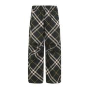 Groene Geruite Broek Ss24 Burberry , Green , Heren