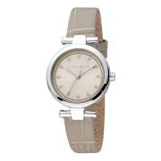 Dames Leren Analoge Horloge met Gesp Esprit , Gray , Dames