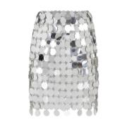 Metallic Mini Rok Aw24 Paco Rabanne , Gray , Dames