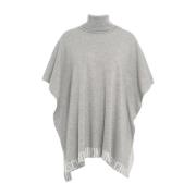 Grijze Gebreide Poncho Aw24 Moschino , Gray , Dames