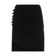 Zwarte Gedrapeerde Mini Rok Paco Rabanne , Black , Dames