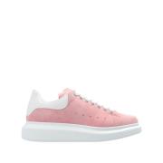 Roze Leren Sneakers Front Lace Logo Alexander McQueen , Pink , Dames