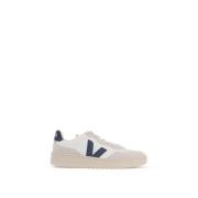 Traced Leather Sneakers met Iconic V Veja , White , Heren