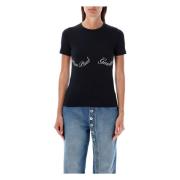 Iconische Logo Print Zwart Wit T-shirt Jean Paul Gaultier , Black , Da...