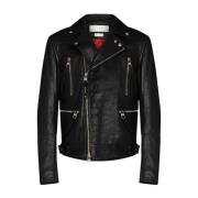 Zwarte Bikerjas Alexander McQueen , Black , Heren