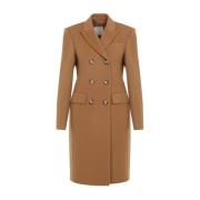 Bruine Wollen Jas Elegante Stijl Sportmax , Brown , Dames